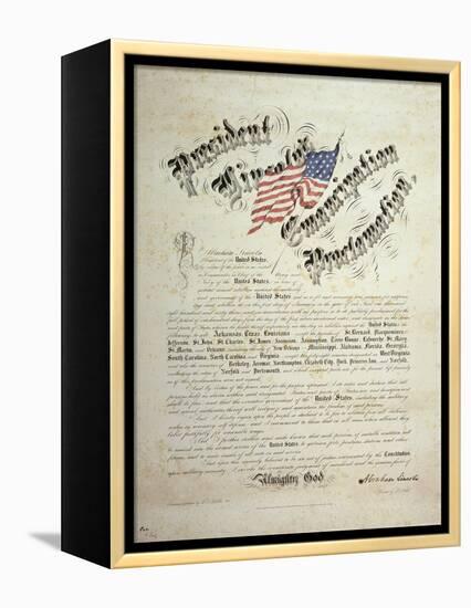 President Lincoln, Emancipation Proclamation, San Francisco-null-Framed Premier Image Canvas