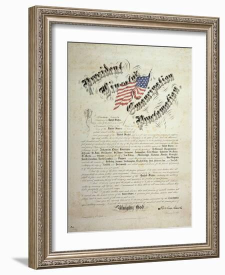 President Lincoln, Emancipation Proclamation, San Francisco-null-Framed Giclee Print