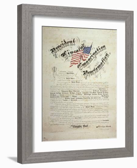 President Lincoln, Emancipation Proclamation, San Francisco-null-Framed Giclee Print