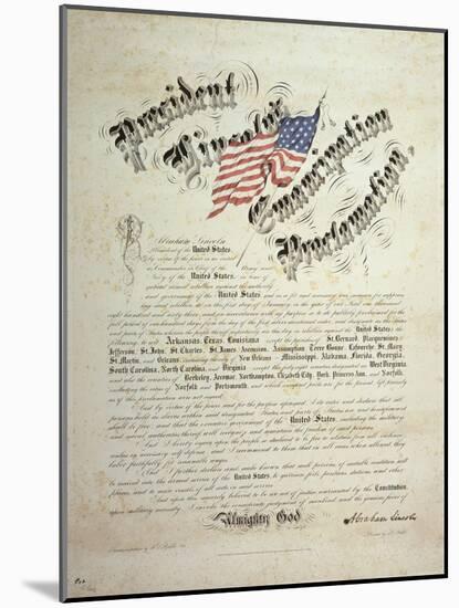 President Lincoln, Emancipation Proclamation, San Francisco-null-Mounted Giclee Print