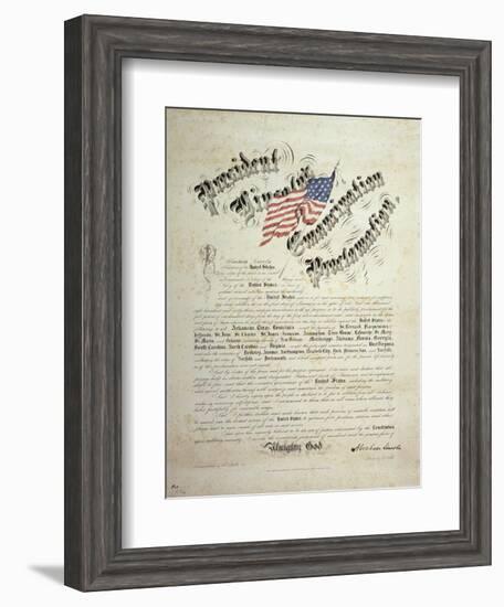 President Lincoln, Emancipation Proclamation, San Francisco-null-Framed Giclee Print