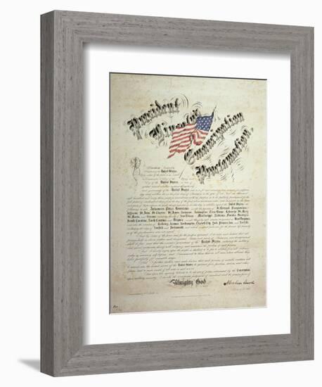 President Lincoln, Emancipation Proclamation, San Francisco-null-Framed Giclee Print