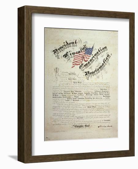 President Lincoln, Emancipation Proclamation, San Francisco-null-Framed Giclee Print