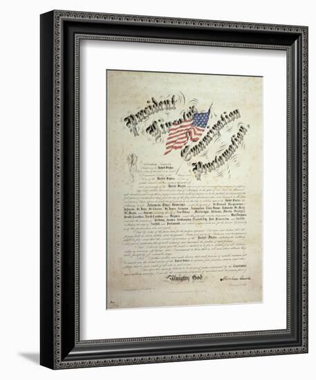 President Lincoln, Emancipation Proclamation, San Francisco-null-Framed Giclee Print