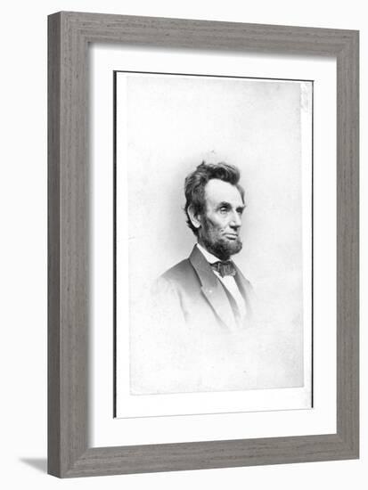 President Lincoln in the Last Week of His Life, 1865-Mathew Brady-Framed Photographic Print