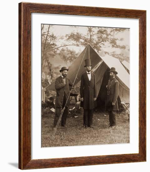 President Lincoln on the Battlefield of Antietam, Maryland, October 2, 1862-Alexander Gardner-Framed Art Print