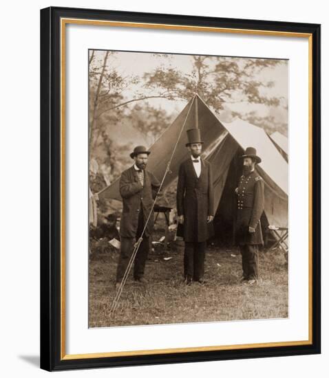 President Lincoln on the Battlefield of Antietam, Maryland, October 2, 1862-Alexander Gardner-Framed Art Print