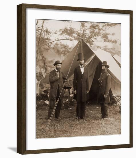 President Lincoln on the Battlefield of Antietam, Maryland, October 2, 1862-Alexander Gardner-Framed Art Print