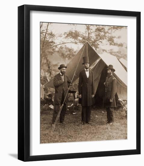 President Lincoln on the Battlefield of Antietam, Maryland, October 2, 1862-Alexander Gardner-Framed Art Print