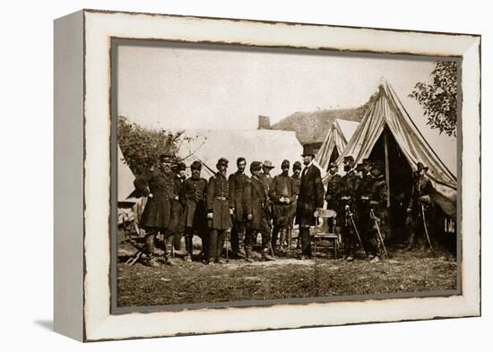 President Lincoln Visiting the Camp at Antietam, 1892-Mathew Brady-Framed Premier Image Canvas