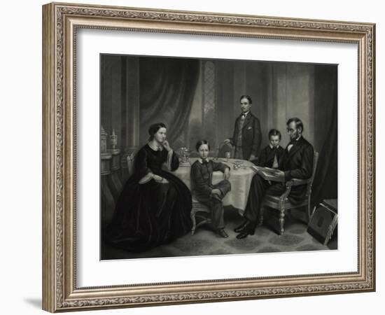 President Lincoln with His Family, 1861-Science Source-Framed Giclee Print