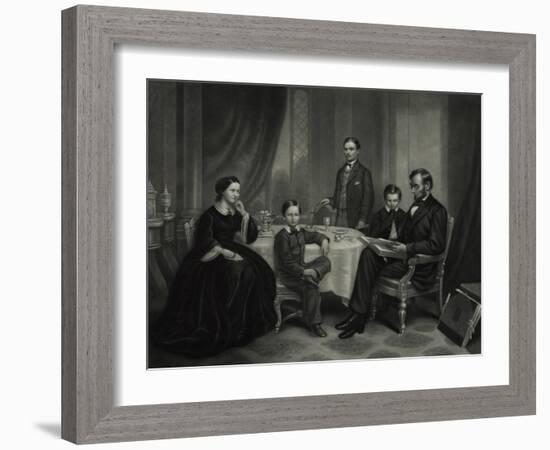 President Lincoln with His Family, 1861-Science Source-Framed Giclee Print