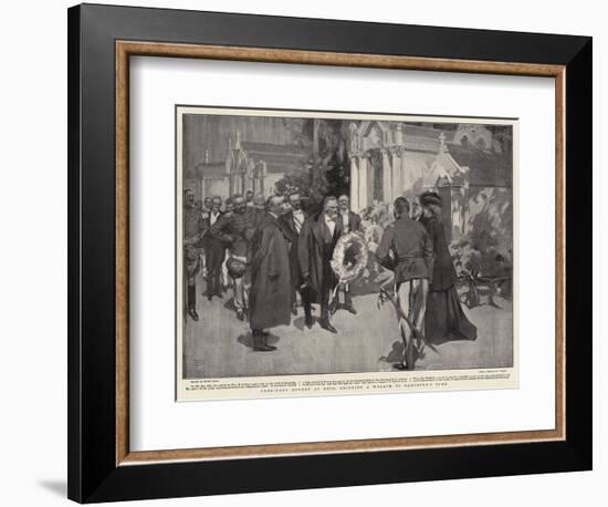 President Loubet at Nice, Bringing a Wreath to Gambetta's Tomb-Frank Craig-Framed Giclee Print