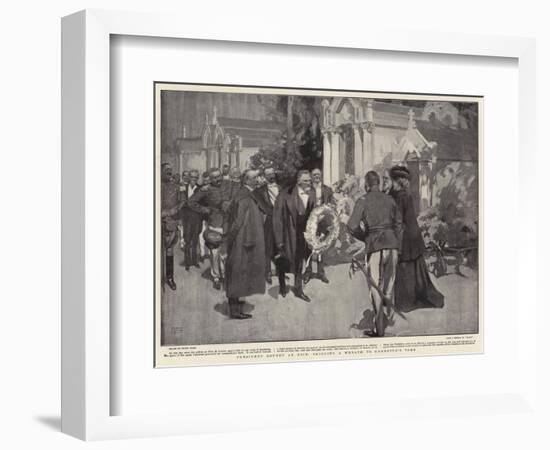 President Loubet at Nice, Bringing a Wreath to Gambetta's Tomb-Frank Craig-Framed Giclee Print