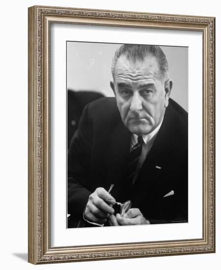 President Lyndon B. Johnson-Stan Wayman-Framed Photographic Print