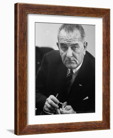 President Lyndon B. Johnson-Stan Wayman-Framed Photographic Print
