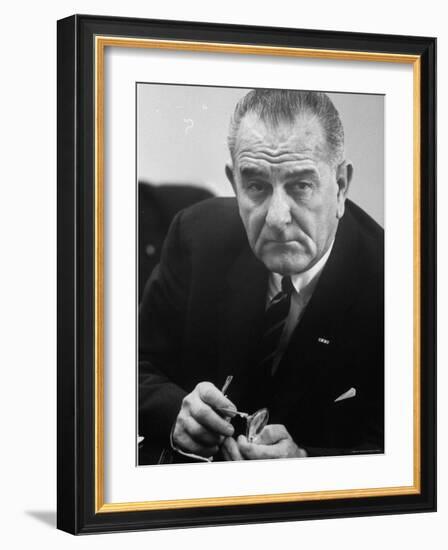 President Lyndon B. Johnson-Stan Wayman-Framed Photographic Print