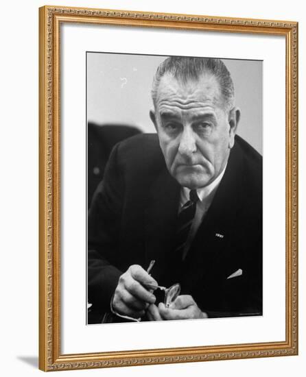 President Lyndon B. Johnson-Stan Wayman-Framed Photographic Print