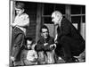 President Lyndon Johnson in Conversation the Tom Fletcher Family of Inez, Kentucky-null-Mounted Photo