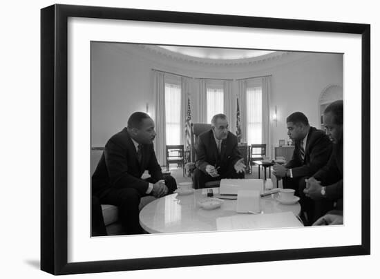 President Lyndon Johnson Meets with Civil Rights Leaders in Jan. 18, 1964--Framed Photo