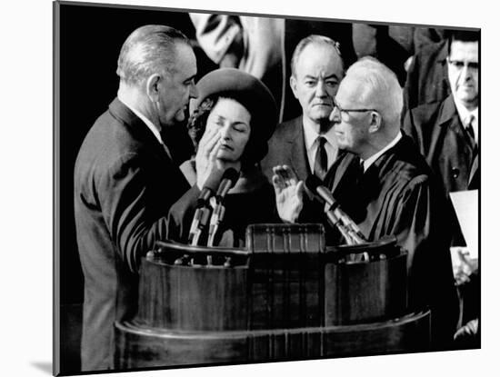 President Lyndon Johnson Takes the Oath of Office at His 1964 Inauguration-null-Mounted Photo