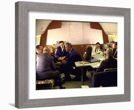 President Lyndon Johnson Talking with New York Congressmen-Bill Eppridge-Framed Photographic Print