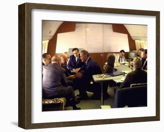 President Lyndon Johnson Talking with New York Congressmen-Bill Eppridge-Framed Photographic Print