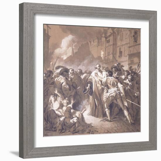 President Mole Returning from the Palais-Royal During the Fronde-Francois Andre Vincent-Framed Giclee Print