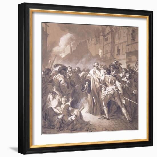 President Mole Returning from the Palais-Royal During the Fronde-Francois Andre Vincent-Framed Giclee Print