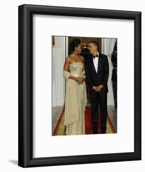 President Obama and First Lady before Welcoming India's Prime Minister and His Wife to State Dinner-null-Framed Photographic Print