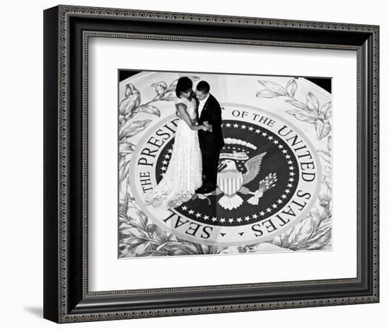 President Obama and The First Lady (b/w)-Celebrity Photography-Framed Art Print