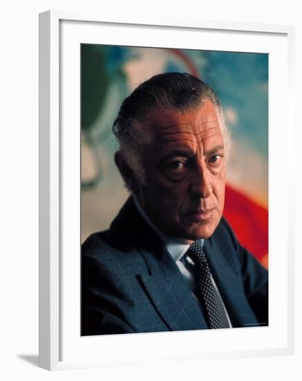 President of Fiat Gianni Agnelli-David Lees-Framed Premium Photographic Print