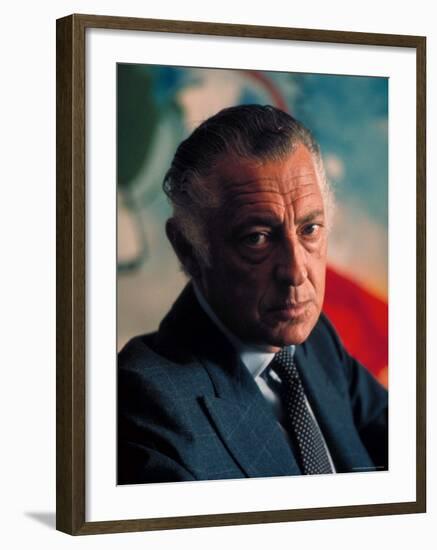 President of Fiat Gianni Agnelli-David Lees-Framed Premium Photographic Print