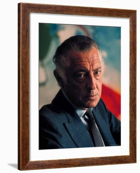 President of Fiat Gianni Agnelli-David Lees-Framed Premium Photographic Print