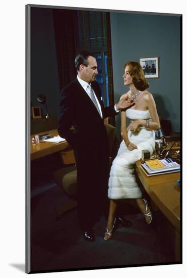 President of Revlon Charles Revson with Model Susie Parker, New York, NY 1956-Leonard Mccombe-Mounted Photographic Print