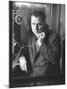 President of Teamsters Union Jimmy Hoffa Making Phone Call from Glassed-In Phone Booth-Hank Walker-Mounted Premium Photographic Print
