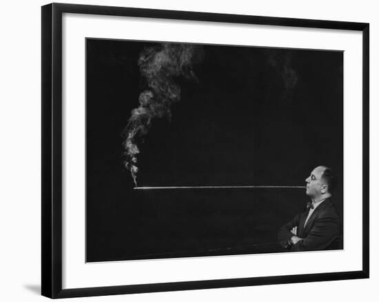 President of Zeus Corp., Robert Stern, Smoking from Self-Designed Four Foot Long Cigarette Holder-Yale Joel-Framed Photographic Print