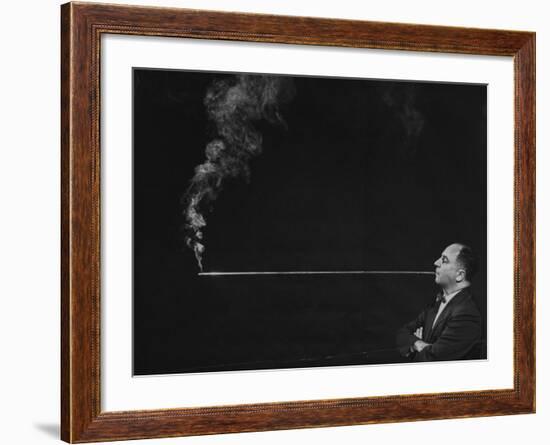 President of Zeus Corp., Robert Stern, Smoking from Self-Designed Four Foot Long Cigarette Holder-Yale Joel-Framed Photographic Print