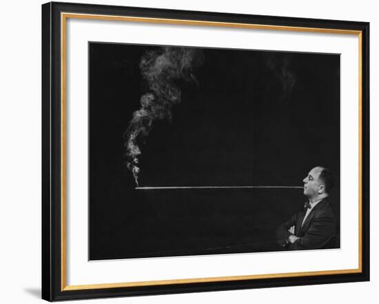 President of Zeus Corp., Robert Stern, Smoking from Self-Designed Four Foot Long Cigarette Holder-Yale Joel-Framed Photographic Print