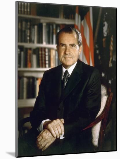 President Richard Nixon in an Official Portrait Taken in the Oval Office. July 8 1971-null-Mounted Photo