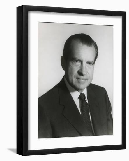 President Richard Nixon in His First Term Official Portrait, 1969-null-Framed Photo