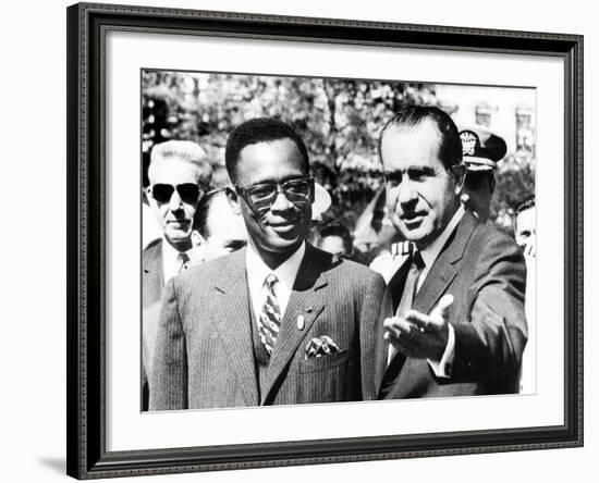 President Richard Nixon Welcomes Pres. Joseph Mobutu at the White House-null-Framed Photo