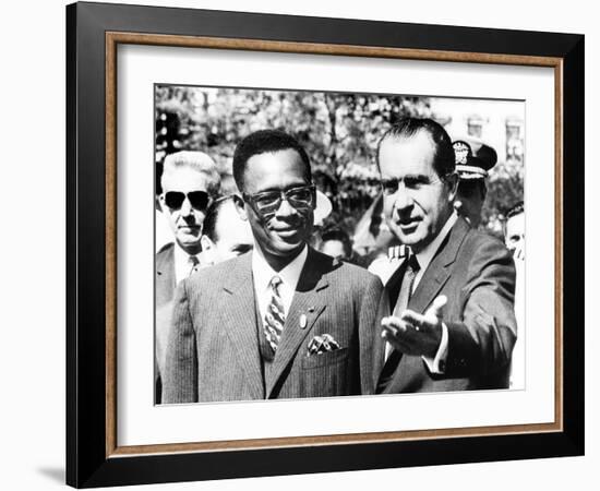 President Richard Nixon Welcomes Pres. Joseph Mobutu at the White House-null-Framed Photo