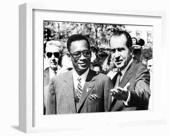 President Richard Nixon Welcomes Pres. Joseph Mobutu at the White House-null-Framed Photo