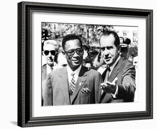 President Richard Nixon Welcomes Pres. Joseph Mobutu at the White House-null-Framed Photo