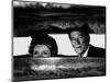 President Ronald Reagan and First Lady Nancy Reagan Peer out of a World War II Bunker-null-Mounted Photographic Print
