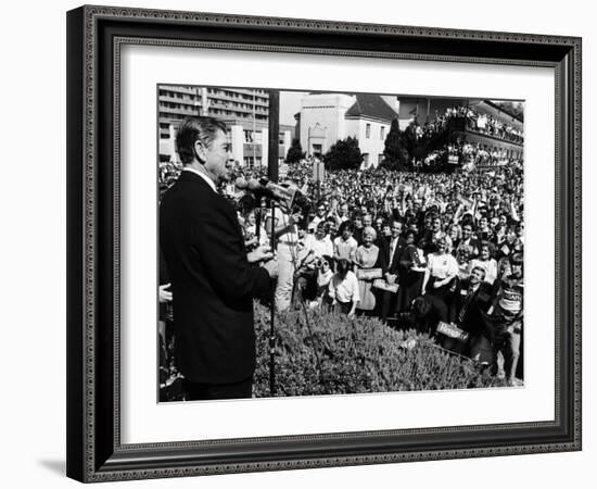 President, Ronald Reagan, During His Campaign for the Presidency, Alabama, 1980-null-Framed Photo