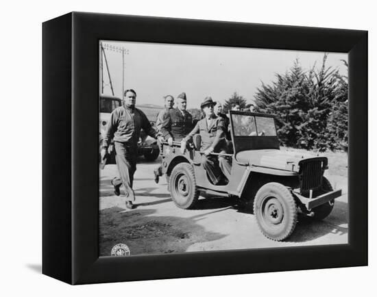 President Roosevelt reviewing American forces in Morocco, 1943-null-Framed Premier Image Canvas