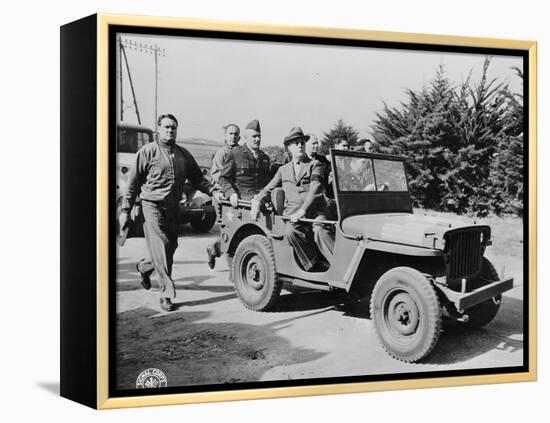 President Roosevelt reviewing American forces in Morocco, 1943-null-Framed Premier Image Canvas