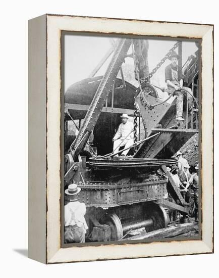 President Theodore Roosevelt, T the Culebra Cut During the Digging of the Panama Canal, 1906-null-Framed Premier Image Canvas